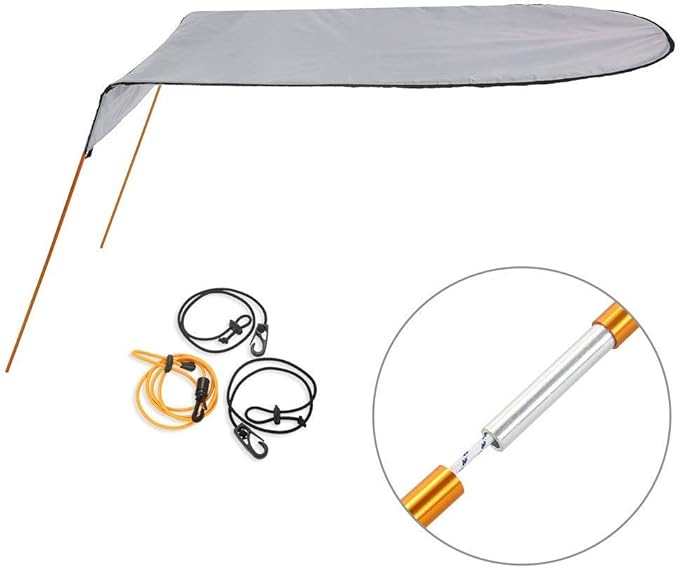 Lixada Kajak Boat Canoe Sun Shade Canopy für Erziehende Person, grau
