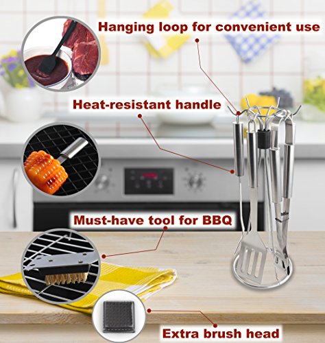 image for 20Pc Heavy Duty Stainless Steel BBQ Grill Tool Accessories Set - Outdo
