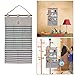 White & Blue Striped Hanging Organizer Nautical Theme Great for Little Stuff or Underwear, Toys & Stuffed Animal/Teddy Bear Holder Wooden Rod with Anker Print
