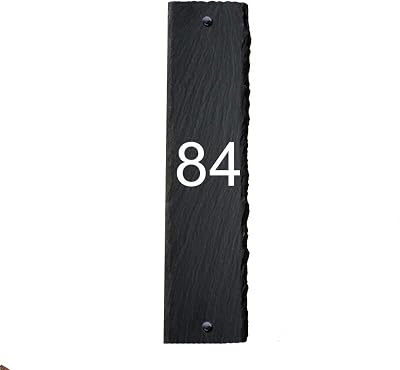 EDS G Personalised Natural Slate House Sign 30x7cm Door Number UV Printed