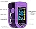 Zacurate Pro Series 500D Deluxe Fingertip Pulse Oximeter Blood Oxygen Saturation Monitor with silicon cover, batteries and lanyard (Royal Purple)