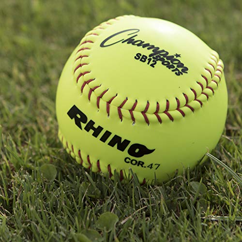 Lewtemi 12" Yellow Sports Practice Softballs, Official Size And