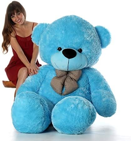 Click4deal Cotton Stuffed Spongy Hugable Cute Teddy Bear Soft Toy (Sky Blue, 4 Feet)