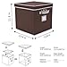 StorageWorks Storage Cube Box with Lid, Fabric Storage Bin, Brown, Large, 11.8x11.8x11.8 inches,6-Pack