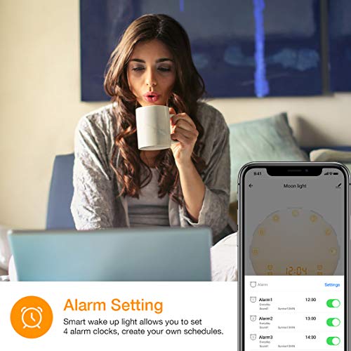 Smart WakeUp Light, Alarm Clock 8 Colored Sunrise Simulation & Sleep