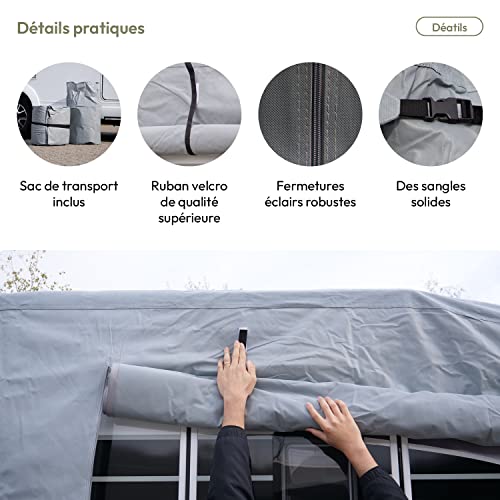 TRAVORA Camping Car Cover, 730 x 235 x 275 cm, Insulation and Resistant