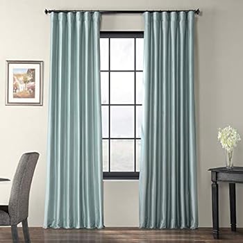 Half Price Drapes PTCH-JTSP5-96 Faux Silk Taffeta Curtain, Robin's Egg