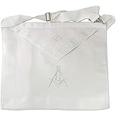 Premium Lambskin Masonic Master Mason White Embroidered Apron White Ribbon Handcrafted