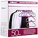 Ollieroo 50PK Cascading Velvet Hanger Set with 360° Swivel Chrome Hooks Suit Hangers for Dry Clothes Only (Purple)
