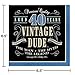 Vintage Dude 40th Birthday Napkins, 48 ct
