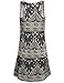 Hibelle Sleeveless Dress, Womens Round Neck Pattern Flowy Knit Basic Razorback Tank Dress For Summer Black L