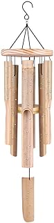Windspiel aus Bambus, für drinnen und draußen, mit natürlichem entspannendem Klang, 6 handgeschnitzte Bambus-Röhren , klassisches Design, ideal für Heimdekoration, Geschenke zum Aufhängen, Länge 83 cm