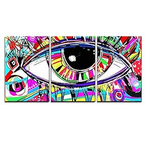 Abstract Colorful Eye Wall Decor x3 Panels