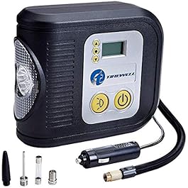 TIREWELL TW-7001 12V Digital Tyre Inflator Auto Cutoff Portable Air Compressor with LED Light and 3 Different Nozzle…