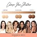 Nippies Nipple Covers for Women with Travel Case, Reusable Nipple Pasties with Skin-Safe Adhesive, Invisible Braless Solution under Clothing - Original Circle Covers, Caramel, Size 2 (Fits D+ Cups)