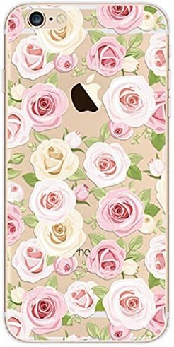 iPhone 6s Plus/6 Plus case, Geekmart Clear Soft TPU Printed Protective Cover Case 5.5 inch (Camellia)