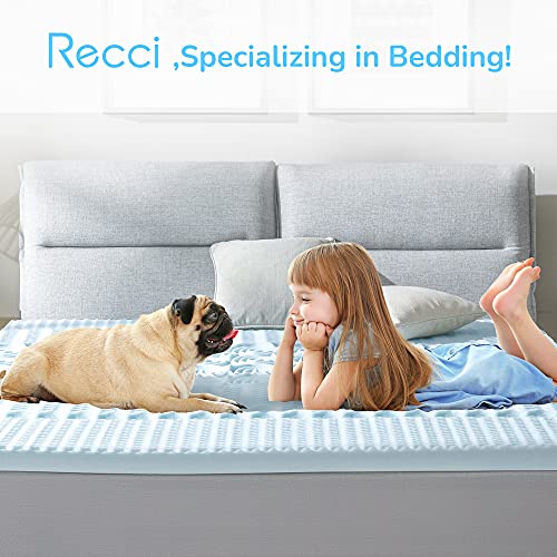 RECCI 2.5Inch 5Zone Mattress Topper Full, Pressure Relief Memory Foam