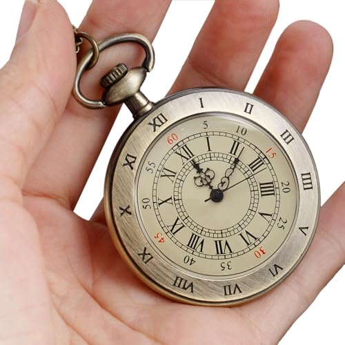 Fogitbok Vintage Pocket Watches for Men with Chains, Analog Pocketwatch for Women Roman No. Gifts for Dad/Grandpa Gifts for Him for Birthday