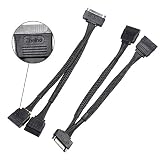 Zheino SATA Power Splitter Cable (2 Pack) SSD Power Cable HDD Power Cable Hard Drive Power Cable 6-Inch/15cm SATA 15 Pin Male to 2xSATA 15 Pin Female Power Y-Splitter Extension Cable