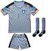 LES TRICOT FCW 2018 Italy Home #1 Gianluigi Buffon Football Futbol Soccer Kids Goalkeeper Jersey Shorts Socks Set Youth Sizes (Gray, 6-7 Years)