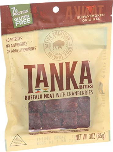 Meat Bar Bites with Buffalo and Cranberries by Tanka, Variety Pack, Beef Jerky Alternative, Gluten Free Snacks, 3 Ounce Bag, Pack of 3