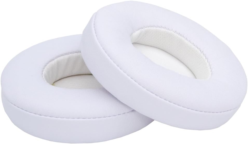 MMOBIEL Ear Pads Cushions Compatible Beats by Dr. Dre Solo 2/3 Wireless Headphones Memory Foam Protein Leather (White)
