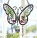 BANBERRY DESIGNS Mom Butterfly Sun Catcher & Candle Holder with Loving Poem - Pressed Flower Window Suncatcher with Silver Mom Charm - Desktop Heart Shaped Candleholder Mom Quote - Mother's Day
