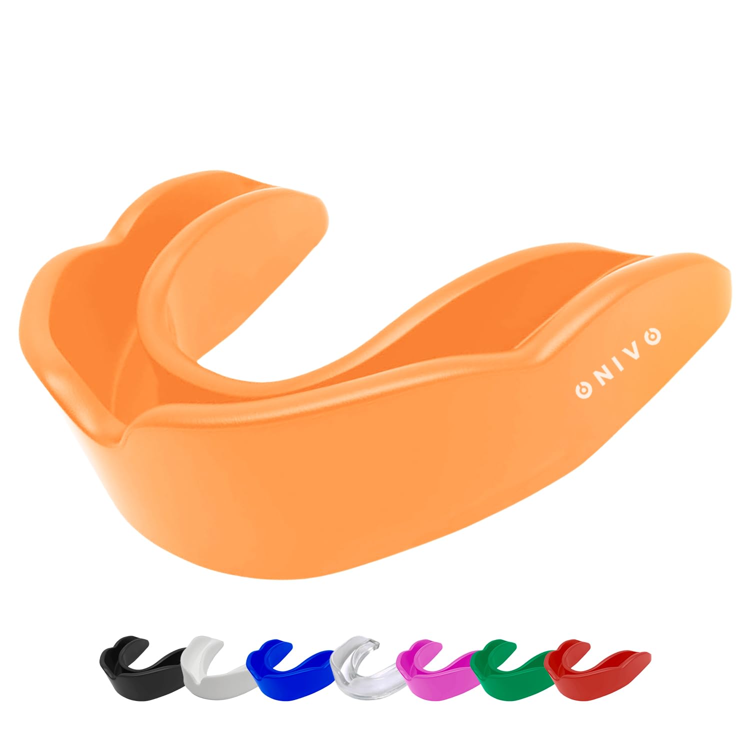 ONIVO Mouth Guard for Men and Kids 12+, Durable Gum Shield for Boxing, MMA, Rugby, Hockey Martial Arts, Judo, Karate and Other Sports (Orange, Adult Above 11 Years)