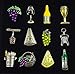 Cork & Leaf- Strong Magnetic Wine Glass Charms for Stem Glasses - Set of 12 Different Color Bling Drink Markers for Parties and Events Wine Charms for Glasses