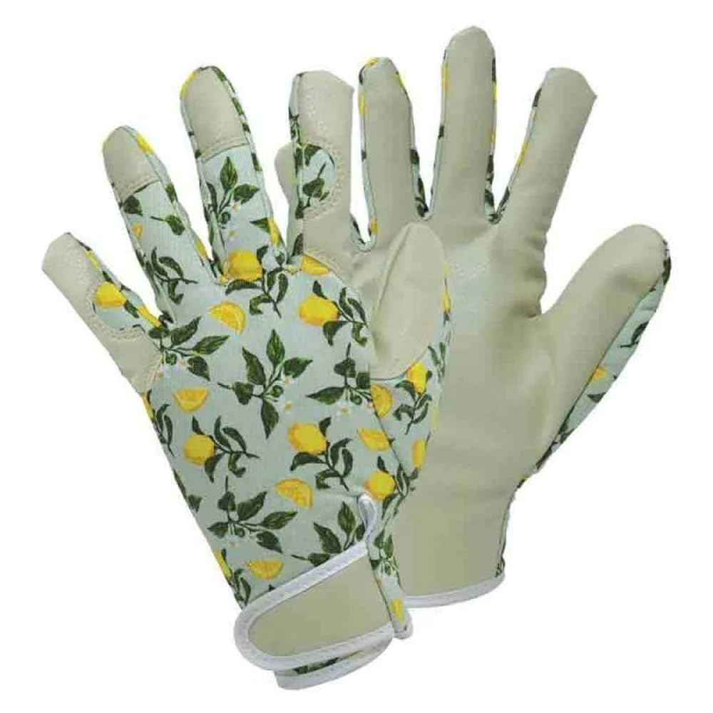 Sicilian Lemon Gardening Gloves Medium Size 8 For Pruning, Planting And Weeding