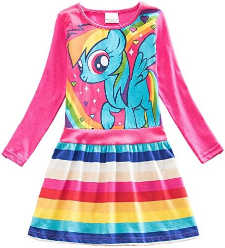 Little Girls My Little Pony Dress Pattern Colorful Striped Dress