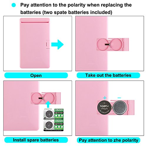 Travel Makeup Mirror with 8 Dimmable Led Lights,Compact Portable Touch Switch Mirrors,Fcebsty LED Lighted Pocket Mirror ,2 x magnifying(PINK) - Thumbnail 6
