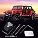 PAUTO-P Jeep Mirrors Doors Off Shake-Proof Off-Road Rectangular Adventure Mirrors Doorless Side Mirrors,Bolt-on Door Hinge Mirror Fits for All JK CJ YJ - 1 Pair, Textured Black