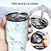 Aibrisk 30 oz Tumbler, Stainless Steel Vacuum Insulated Travel Mug Set with Slid Lid,2 Straws & Brush,Coffee Cup For Ice Drink & Hot Beverage (Marbling)