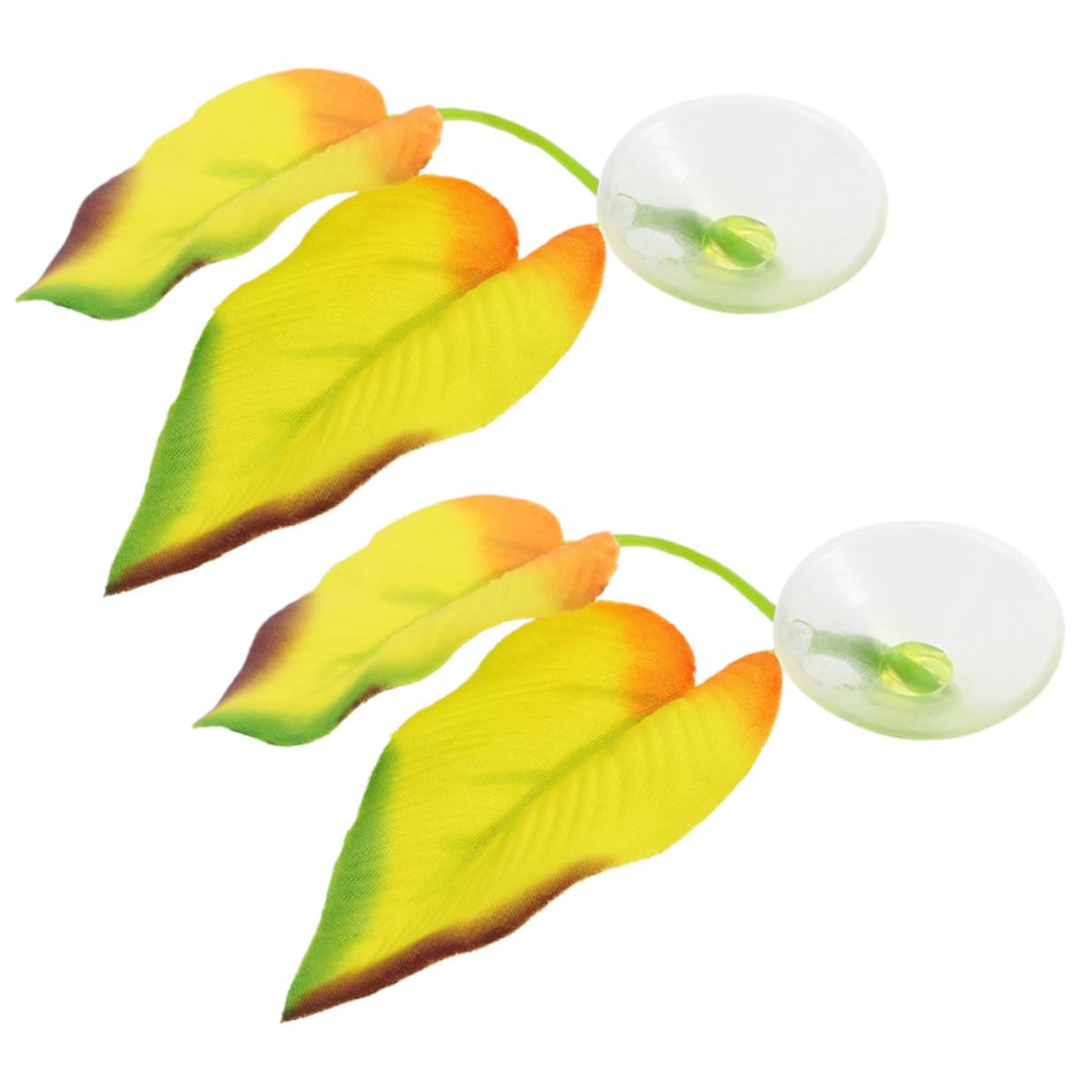 CORHAD 2 Pcs Betta Fish Hammock Leaf Bed with Cup Natural Aquarium Decoration for Betta Fish Habitat Tank Ornaments for Resting and Spawning and Lightweight Design