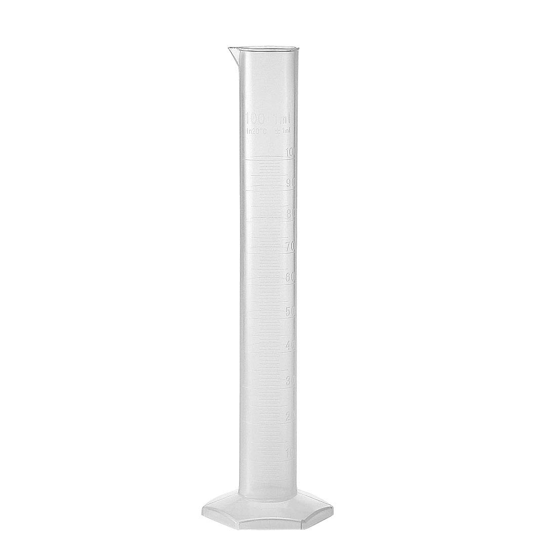Sourcingmap Plastic Graduated Cylinder, 100ml Measuring Cylinder, Science Test Tube Beakers, Single Metric Scale