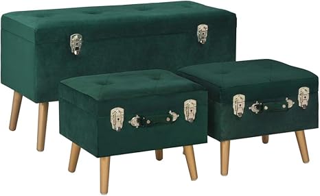 vidaXL 3X Hocker mit Stauraum Sitzhocker Fußhocker Polsterhocker