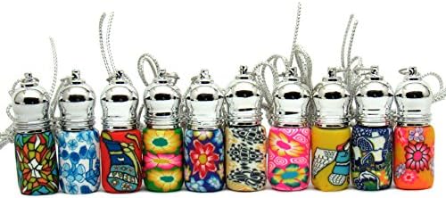Essential Glass Bottles 10Pcs 3ml Tiny Roller Bottles For Essential Oils by (Mostly Flowers)