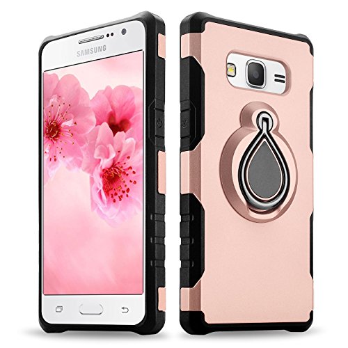Galaxy Grand Prime Case, Galaxy J2 Prime Case, eSamcore Protective Rugged Case Cover with Ring Holder Kickstand [Car Mount Available] for Samsung Galaxy Grand Prime G530 / J2 Prime [ROSE GOLD]
