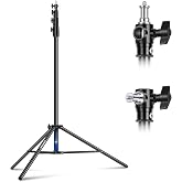 NEEWER 13ft/4m Air Cushioned Light Stand, Heavy Duty All Metal | Photography Tripod Stand, 1/4" to 3/8" Reversible Spigot, 3 Way Mounting Interface, Metal Locking Knobs, Max Load 6.5lb/3kg