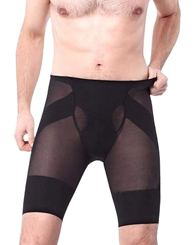 Runyue Herren Körperformendes Body Shaper Hose Kurz Unterwäsche Kurzschluss-Bein Shapewear