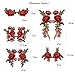 Prohouse 12PCS(6 Pairs) Embroidery Lace Flower Fabric Applique Sew on Patches Embroidered Patch DIY for clothings,jeans