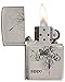 Zippo Butterfly Burst Pocket Lighter, Brushed Chrome