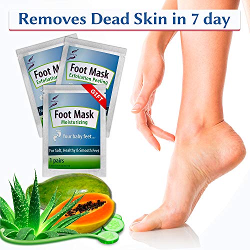 Foot Peel Mask - 3 Pack - Baby Foot, Gift Moisturizing Mask, Dead Skin Cells, Exfoliant For Soft Feet, Exfoliating Foot Peel Mask, Callus Remover, Peel Away Callus, Make Your Feet Baby Soft (Standart)