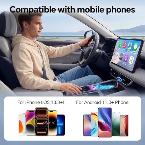Carlinkit Mini Ultra 3 Wireless CarPlay Adapter, Wireless Android Auto Adapter, Convert OEM Wired to Wirelesss Dongle, USB-A/C Plug & Play, Auto-Connect, OTA Upgrade, Orange