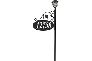 Hand-Crafted in the USA | “Park Place” Double-Sided Reflective Address Sign with Solar Accent Light & 58″ Pole — Boosts 911, 