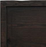 vidaXL Solid Oak Wood Live Edge Tabletop Dark Grey 60x60cm Handcrafted Unique view 6