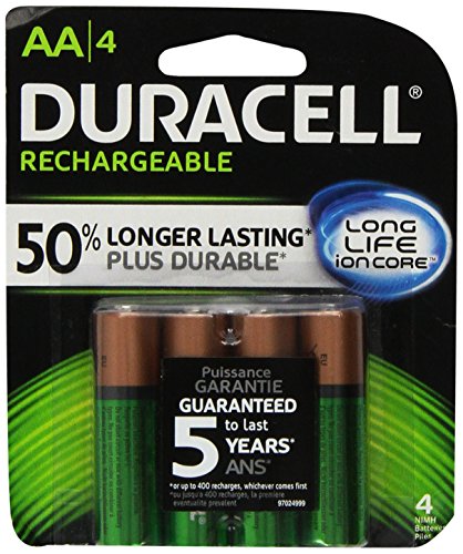 Duracell Rechargeable Long Life AA-4 Batteries in a Pack 2500/mAh