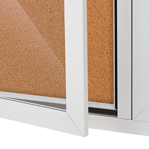 Norwood Commercial Furniture NOR-ATA-1003-SO Outdoor/Indoor Enclosed Cork, Bulletin Board with One Door, 2' W x 3' H, Silver/Brown
