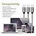 iPhone Cable - Aonsen 3Pack 6FT Extra Long Nylon Braided Charging Cord Charger, Lightning to USB Cable for iPhone 7, 7 Plus, SE, 6s, 6, 6 +, 5, 5s, iPad Air / Mini, iPod (GreyWhite)